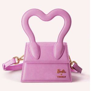 NEW Barbie X Truly Light Pink Mini Bag Heart Shaped Handle & Crossbody